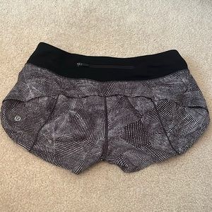 Lululemon Speed Up Size 4 Shorts—gray/black/white